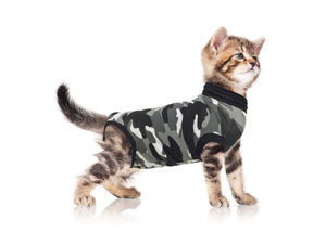 Suitical Recovery Suit for Cats - Black Camouflage